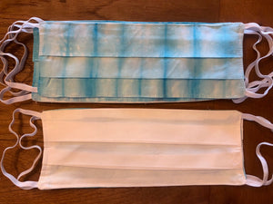 TIE-DYE MASK, Baby Blue Tie-Dye Mask, Double Layer Mask, Reusable Face Cover, Organic Cotton Mask, Comfortable, Washable Face Mask