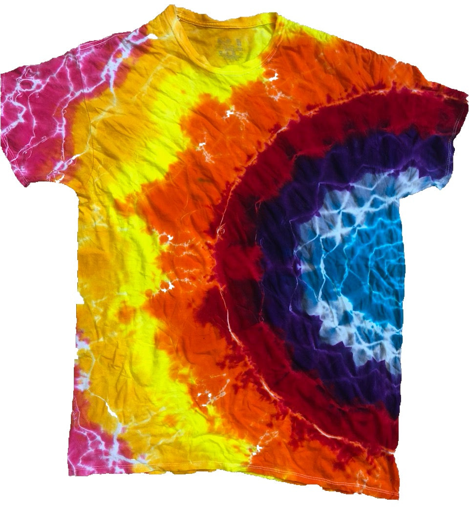 Tie Dye Short Sleeve T-Shirt - Size XL 100% Cotton