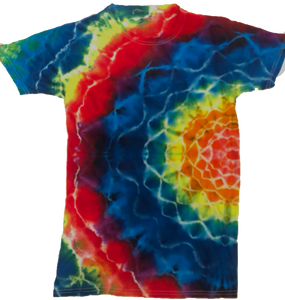 Tie Dye Short Sleeve T-Shirt w/ Side Mandala - Size S 100% Cotton