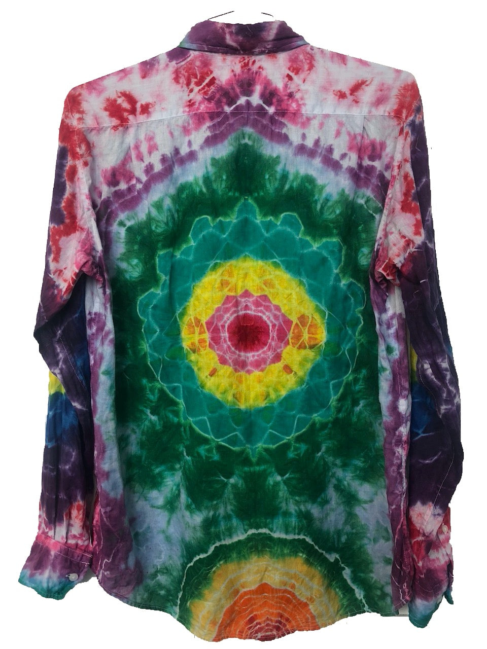 Men's Linen Long Sleeve Tie Dyed Shirt - L