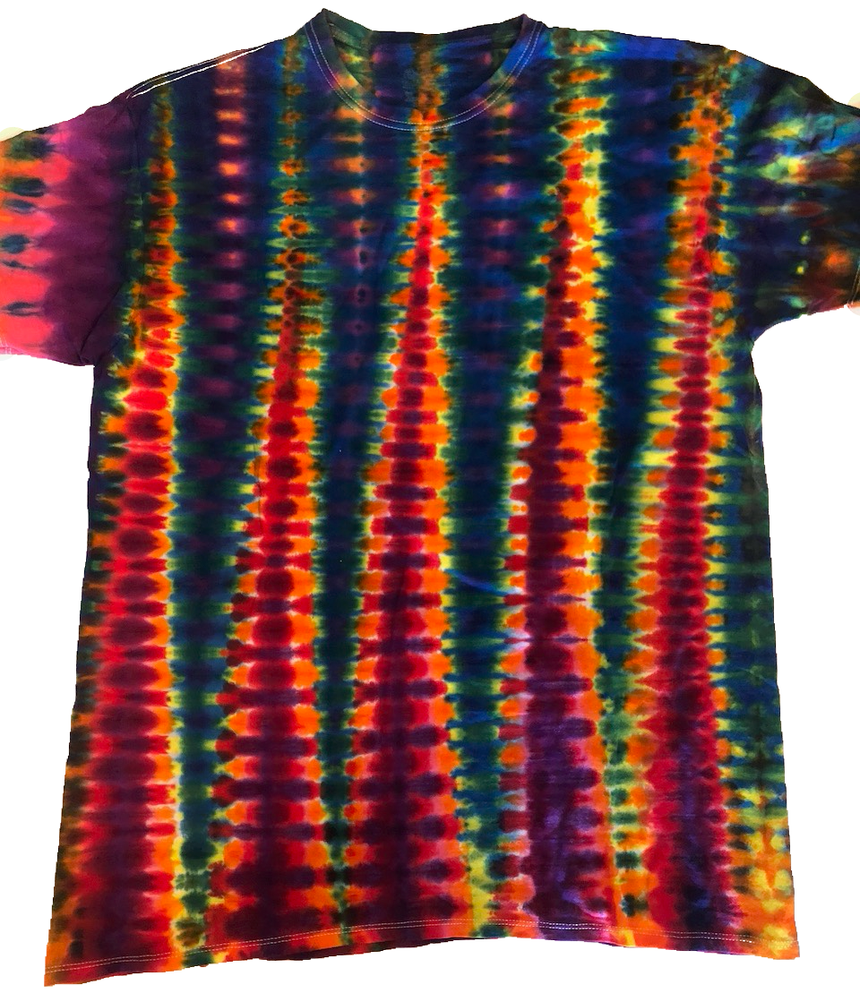 Tie Dye Short Sleeve T-Shirt Zig-Zag DNA - Size XL 100% Cotton