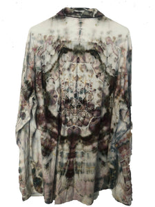 Flannel Long Sleeve Tie Dyed Shirt - XXL
