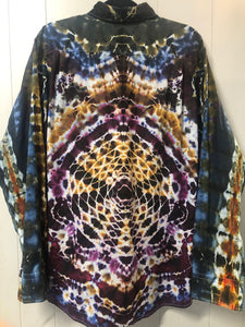 Men's Linen Long Sleeve Tie Dyed Shirt - 2XL