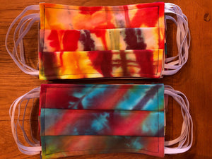 KIDS TIE-DYE Mask, Rainbow, 2 Layer Mask, Reusable,  Cotton, Comfortable, Washable